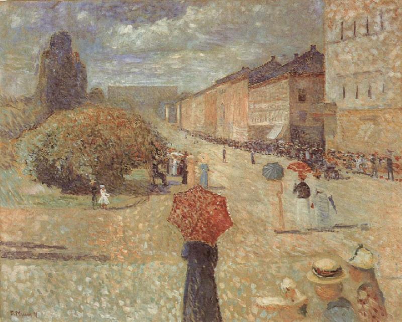 Spring on Karl Johan, Edvard Munch